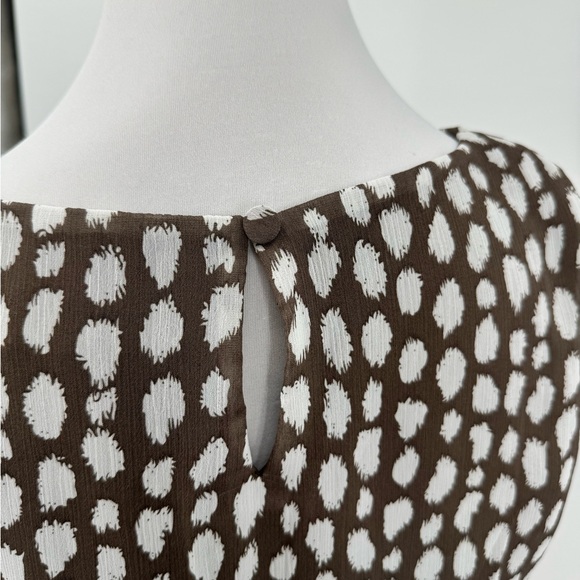 Coldwater Creek sleeveless brown spotted dress with sash women 8 - Picture 8 of 8